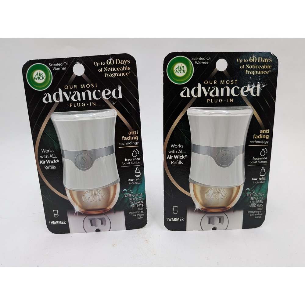 Air Wick Advanced Scented Oil Plug In Warmer 2 Pack White Silver Anti Fading